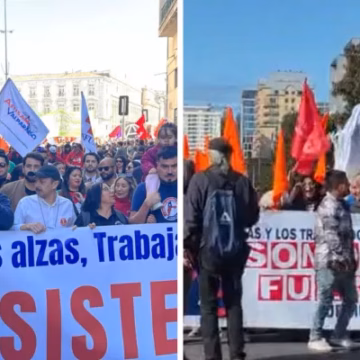 Sin incidentes y con críticas al Gobierno se desarrollan marchas por el Día del Trabajador en regiones