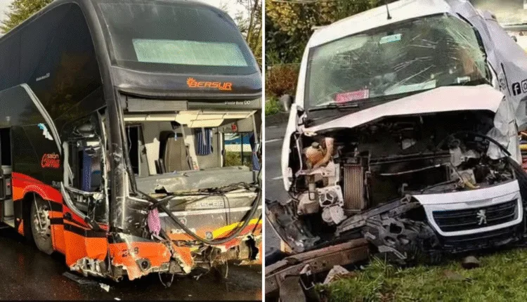 Dos fallecidos deja violenta colisión entre furgón y bus que trasladaba a juveniles de Deportes Temuco